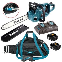 Makita DUC353CT2 Twin 18v 36v LXT Cordless 35cm Chainsaw 2x5ah