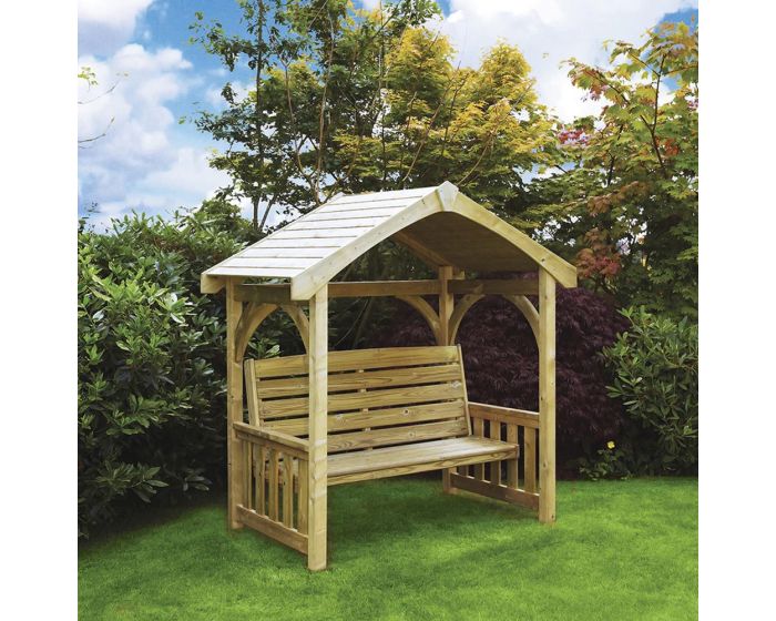 Woodshaw Appleton Arbour Wooden Garden Seat Bench Shelter 3 Seater