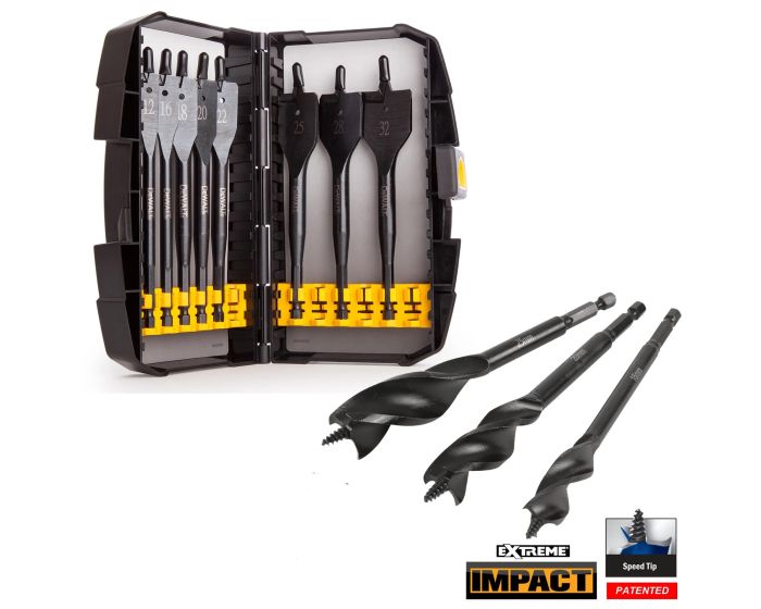 DeWalt DT7943 Extreme Flat Wood Spade Bit Set 8 Piece 3 Piece Set Auger Bit Buyaparcel