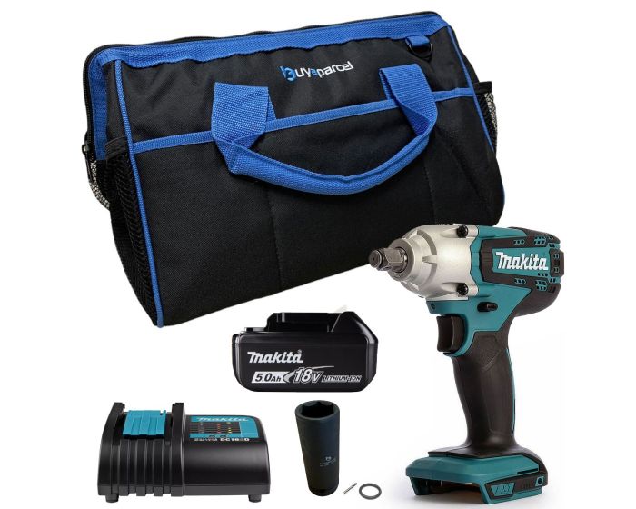 Makita DTW190Z 18v 1 2 Impact Wrench Scaffolding 21mm Socket 5ah Battery Buyaparcel