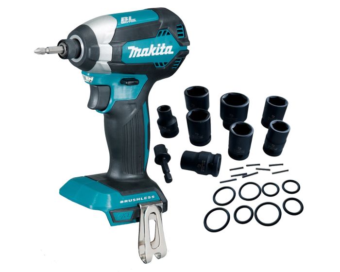 Makita DTD153Z 18V LXT Lithium Ion Brushless Impact Driver Bare 8pc Socket Set Buyaparcel