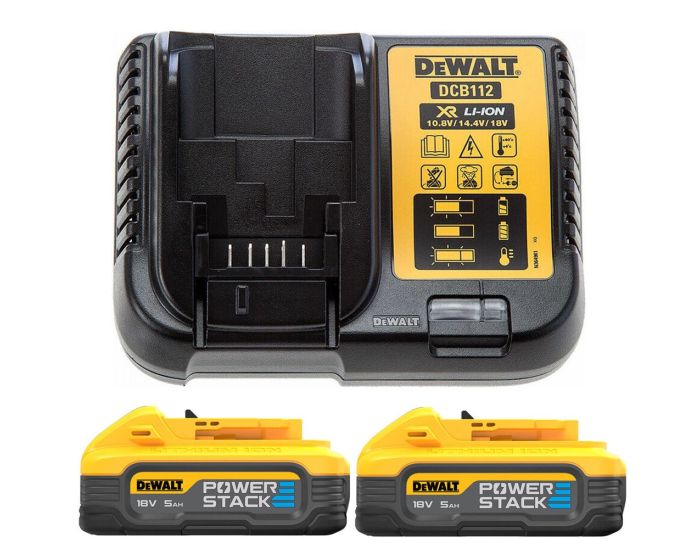 DeWalt Accessoires DCBP518H2-XJ Duo Pack - Batterie POWERSTACK 18V XR 5.0Ah