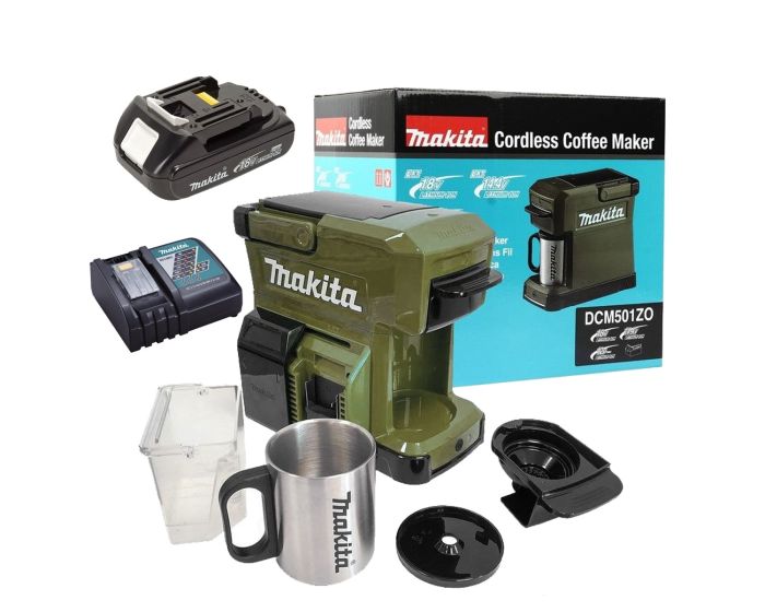 Makita 18V Olive LXT Cordless Coffee Maker Machine 1.5AH Battery and Charger Buyaparcel